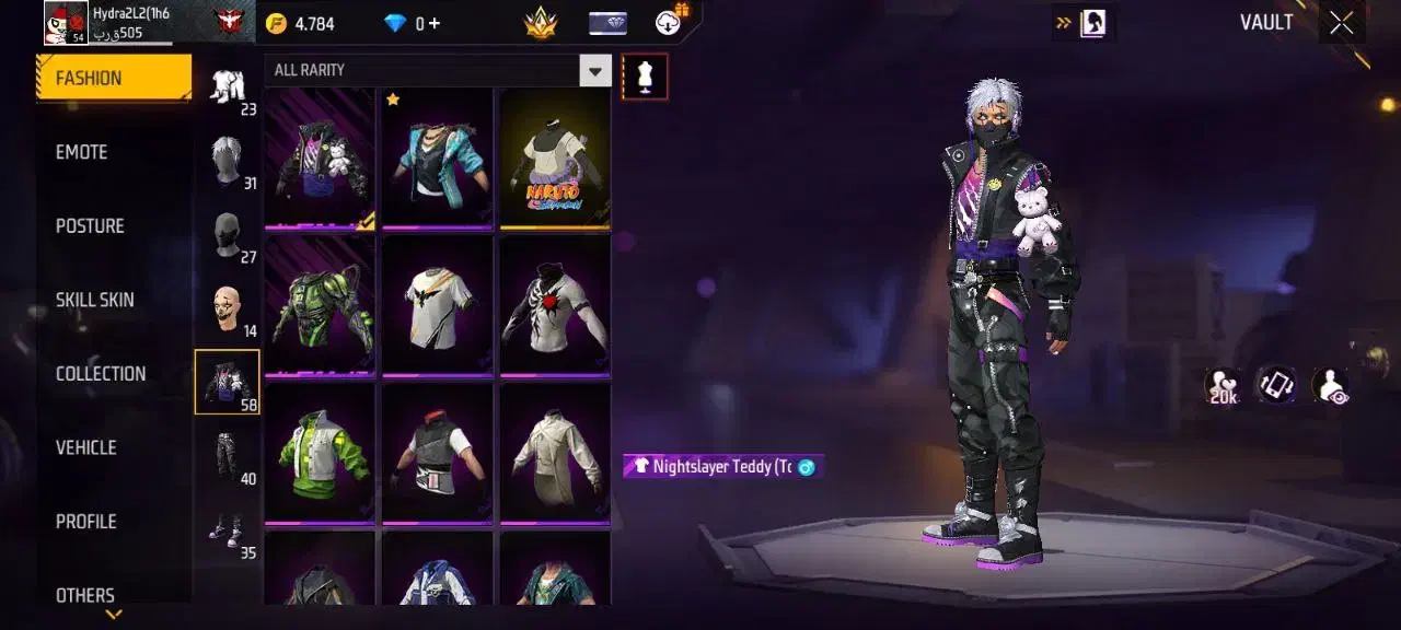 اکانت فری فایر لول ۵۴|کنسول، بازی ویدئویی و آنلاین|بانه, |دیوار