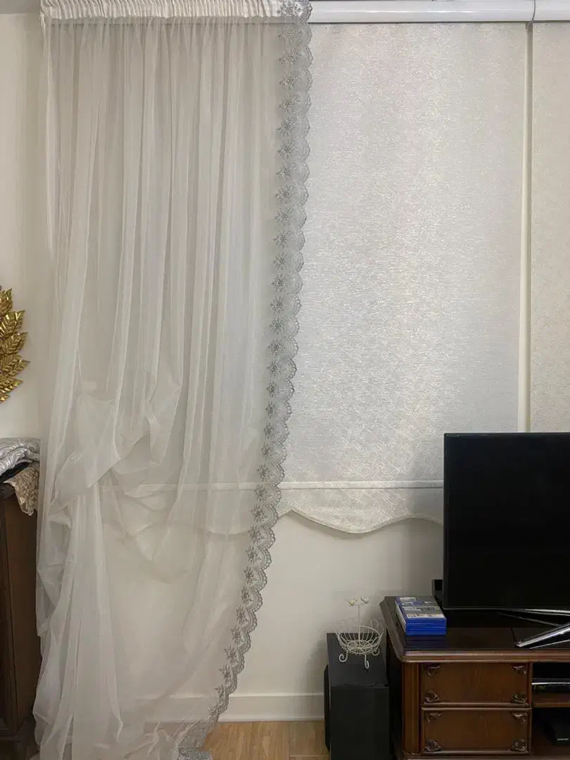 پرده حریر لب حاشیه دوطرف ترک درحد نو|پرده، رانر، رومیزی|تهران, بهاران|دیوار