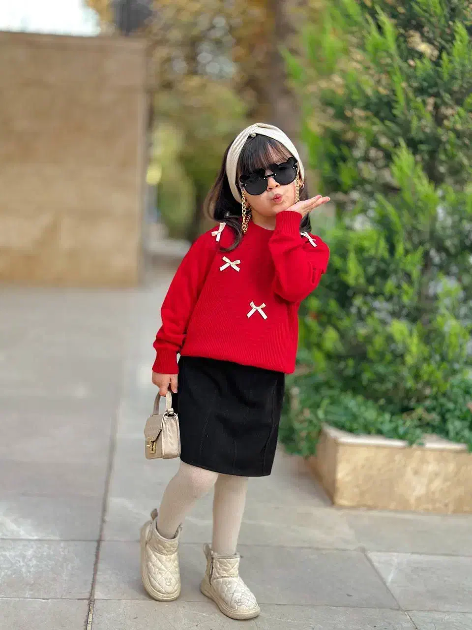 یه ست بافت نرمالو مثل پنبه (بلوز و دامن)|کفش و لباس بچه|بناب, |دیوار