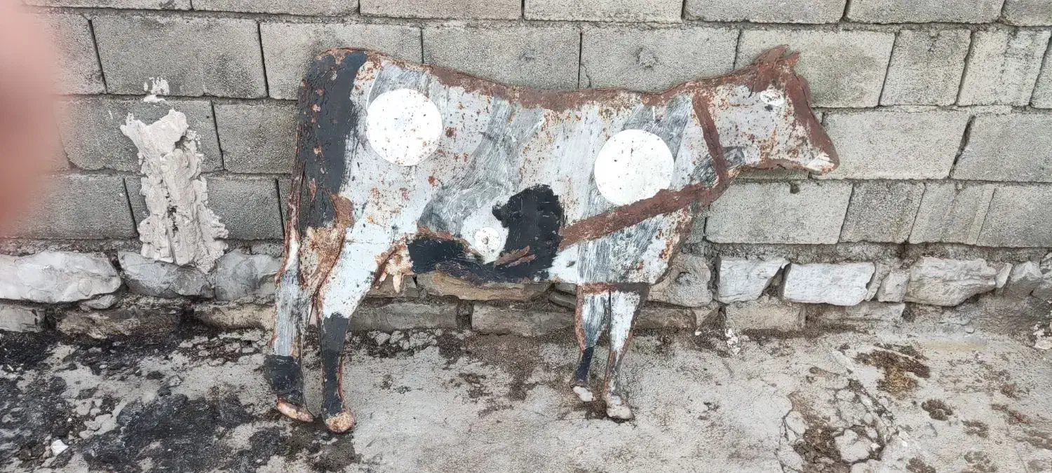 مجسمه گاو فلزی|مجسمه، تندیس، ماکت|کرمانشاه, |دیوار