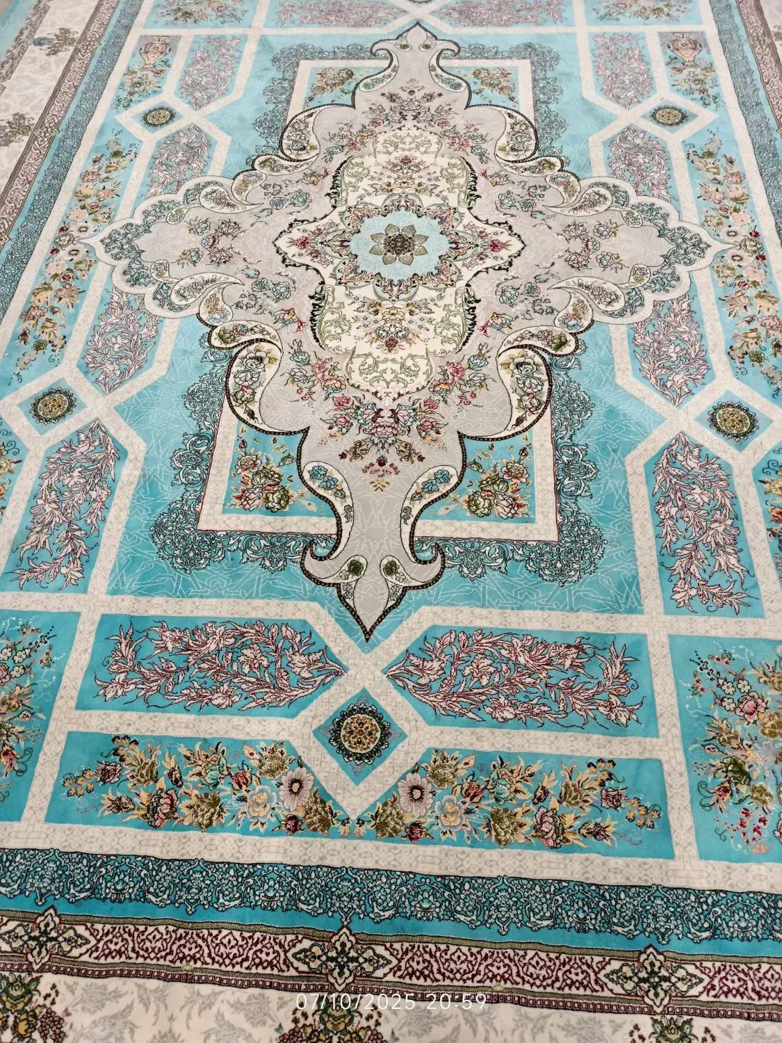 دو عدد قالی 12متری فیروزه ای در حد نو|فرش|شوشتر, |دیوار