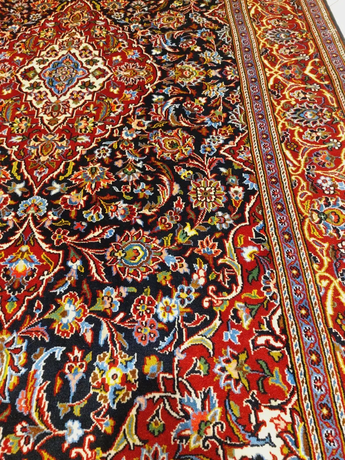 جفت قالیچه دستباف کرک کاشان سرمه ای ،حراج شد|فرش|تهران, بازار|دیوار