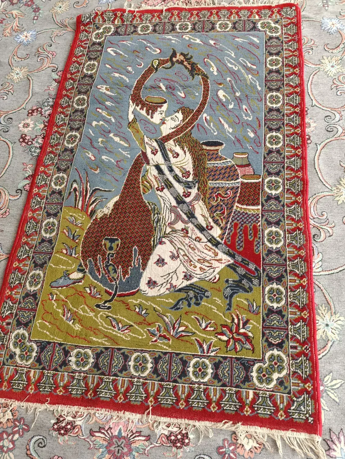 فرش لیلی و مجنون|فرش|قم, چهل درخت|دیوار