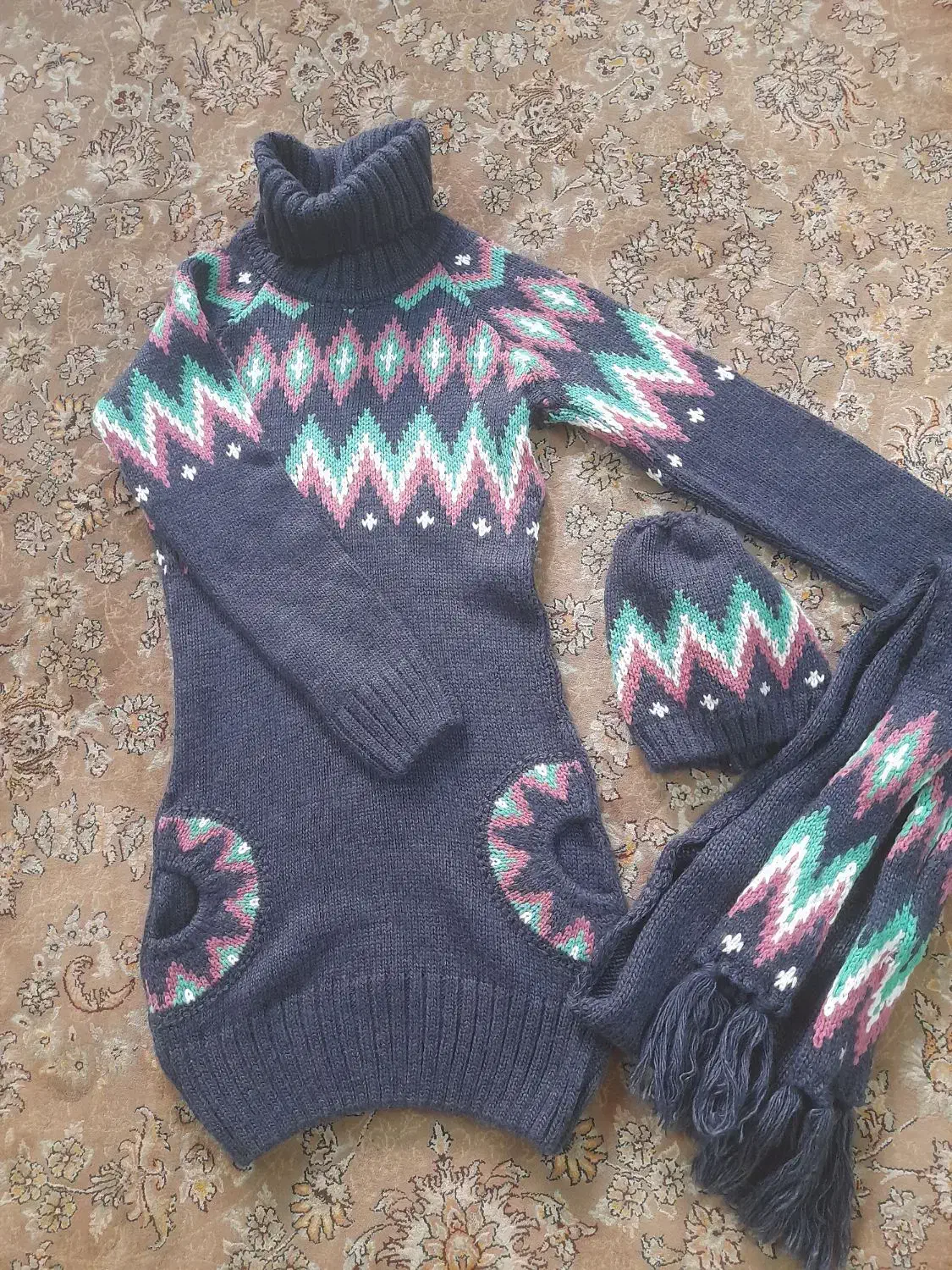 تونیک بافت با شال کلاه با طرح جدید|لباس|اردبیل, |دیوار