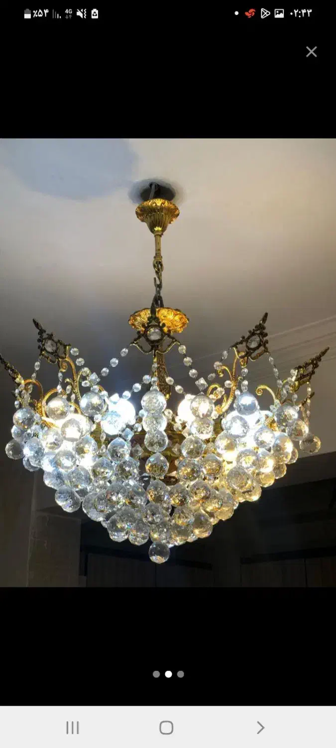 لوستر هشت شاخه برنز|لوستر و چراغ آویز|سبزوار, عظیمیان|دیوار