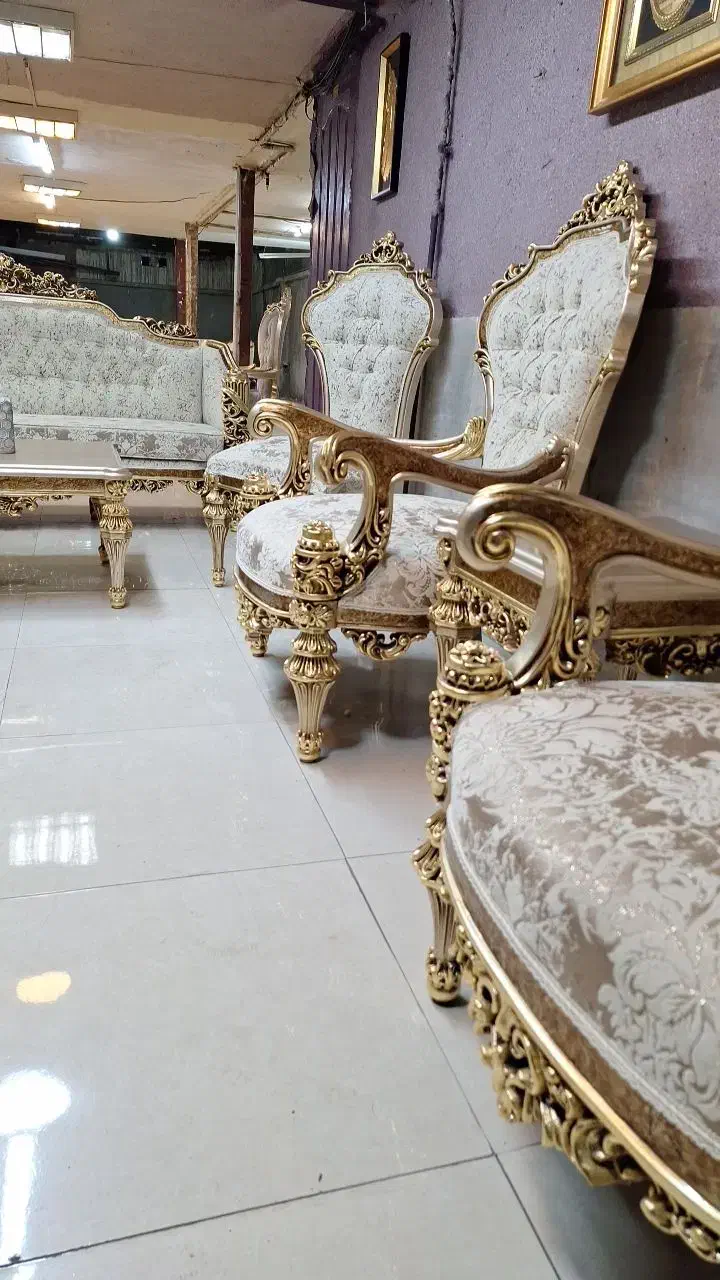 مبل کلاسیک سلطنتی استیل راش فرانسوی|مبلمان خانگی و میز عسلی|تهران, شهرک ولیعصر شمالی|دیوار