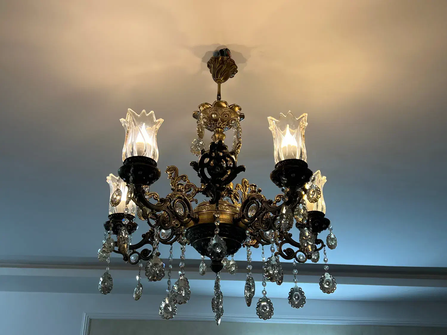 لوستر 5 شاخه 5 شمع جنس برنز|لوستر و چراغ آویز|مشهد, رضاشهر|دیوار