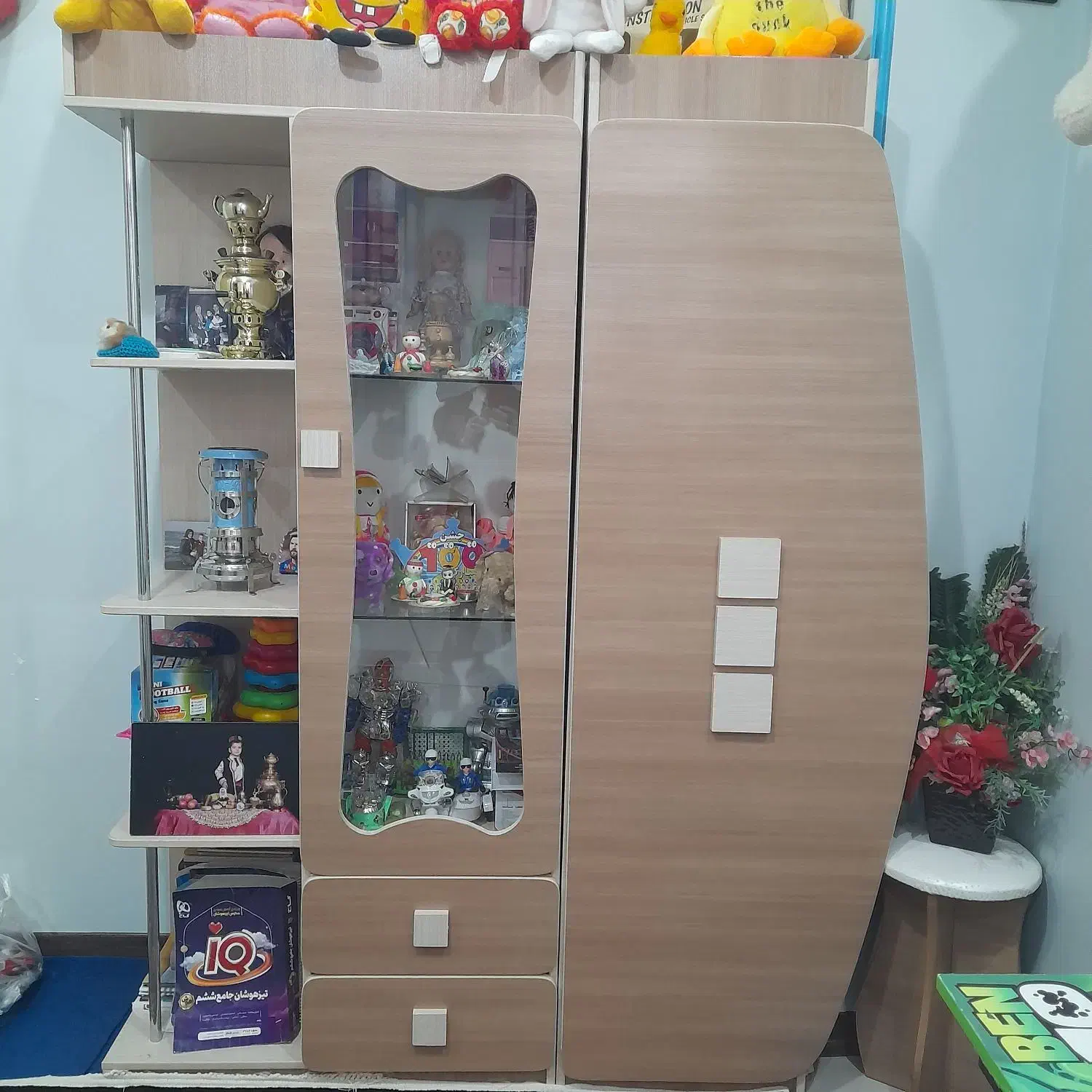 سرویس کمد ودراور وتخت نوجوان درحدنو تمام چوب|تخت و سرویس خواب|ساوه, |دیوار