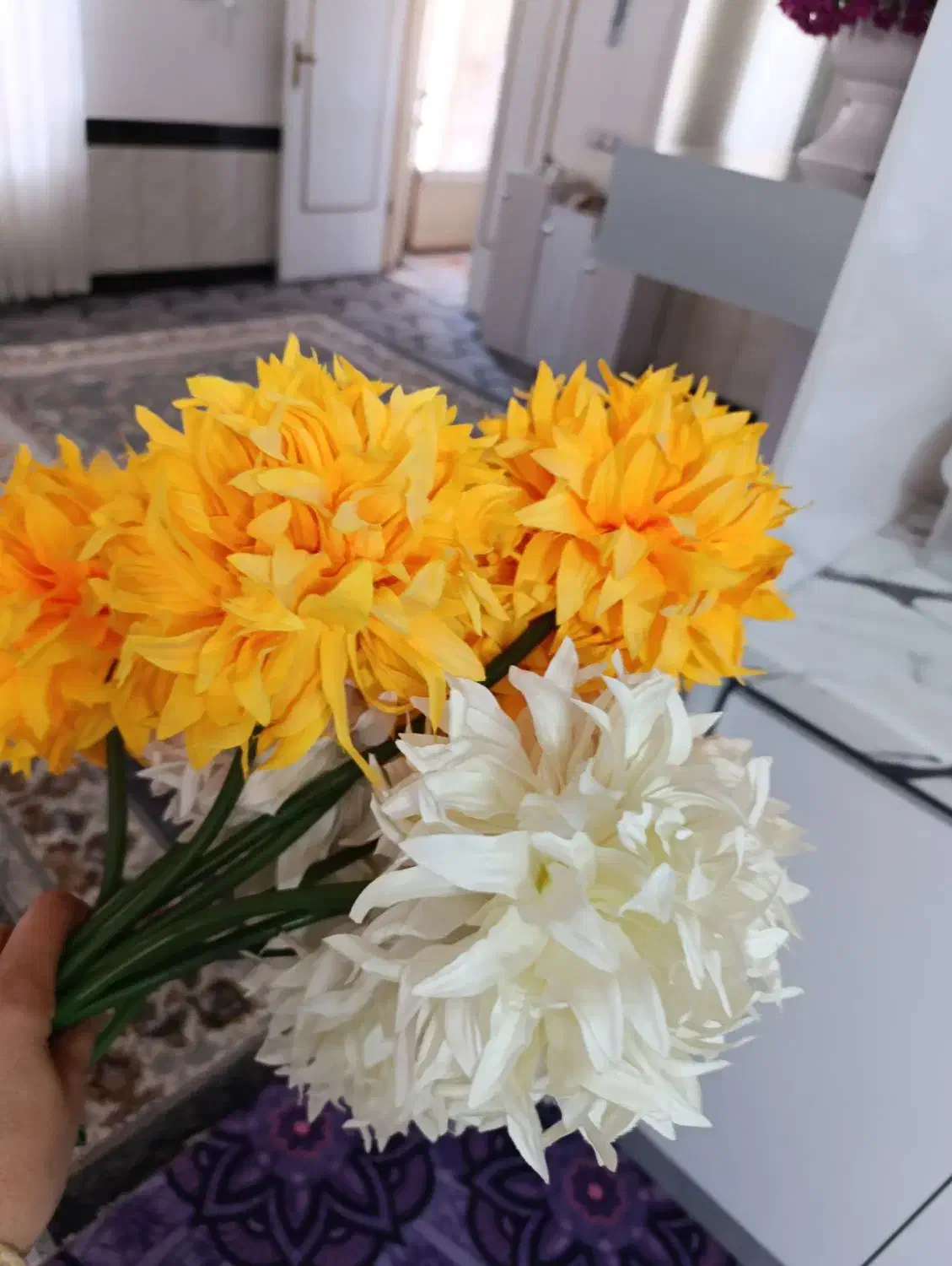 ده شاخه گل خارجی|گل مصنوعی|خزل, |دیوار