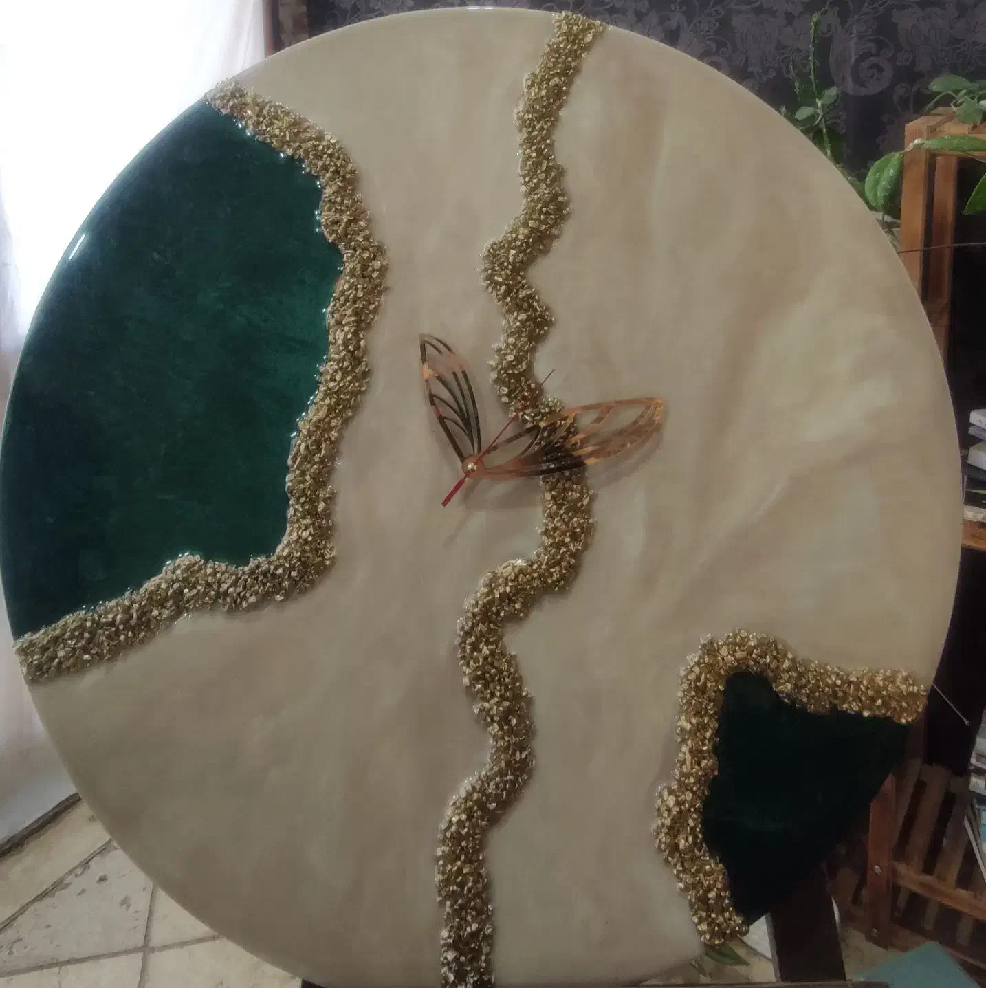 ساعت رزینی کاملا نو|صنایع دستی و سایر لوازم تزئینی|مشگین شهر, |دیوار