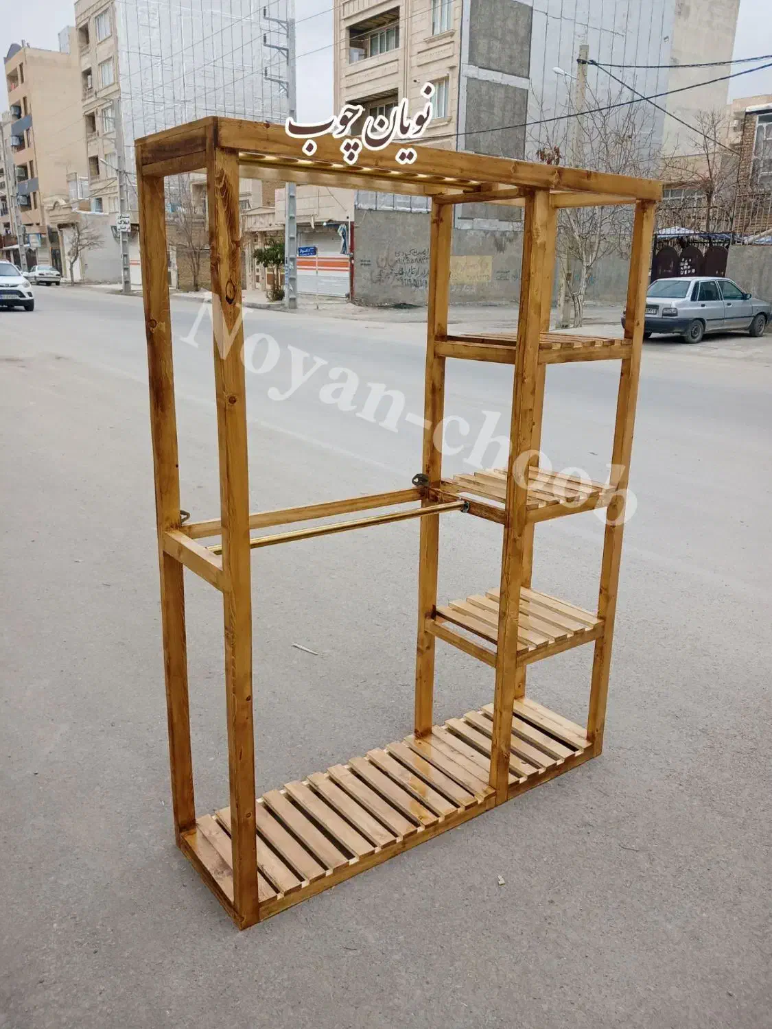 شلف لباس چوبی|بندرخت و رخت‌آویز|اردبیل, |دیوار