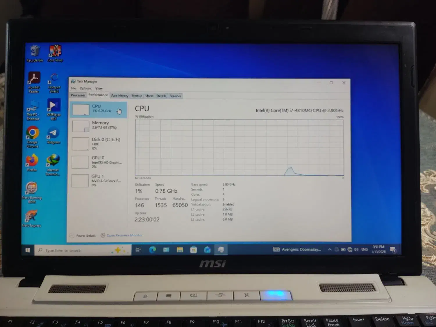 لپتاپ حرفه‌ای msi  i7 گرافیک مجزا|رایانه همراه|تهران, هفت چنار|دیوار