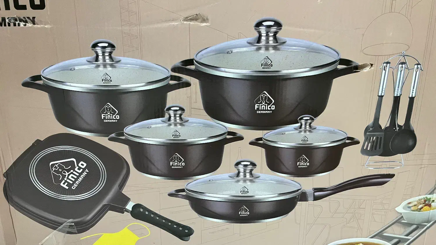 سرویس قابلمه finico المانی|ظروف پختوپز|کیش, |دیوار