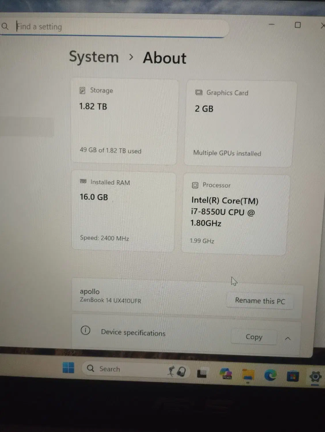 لپ‌تاپ Asus Zenbook دو 2 ترا ssd|رایانه همراه|سنندج, |دیوار