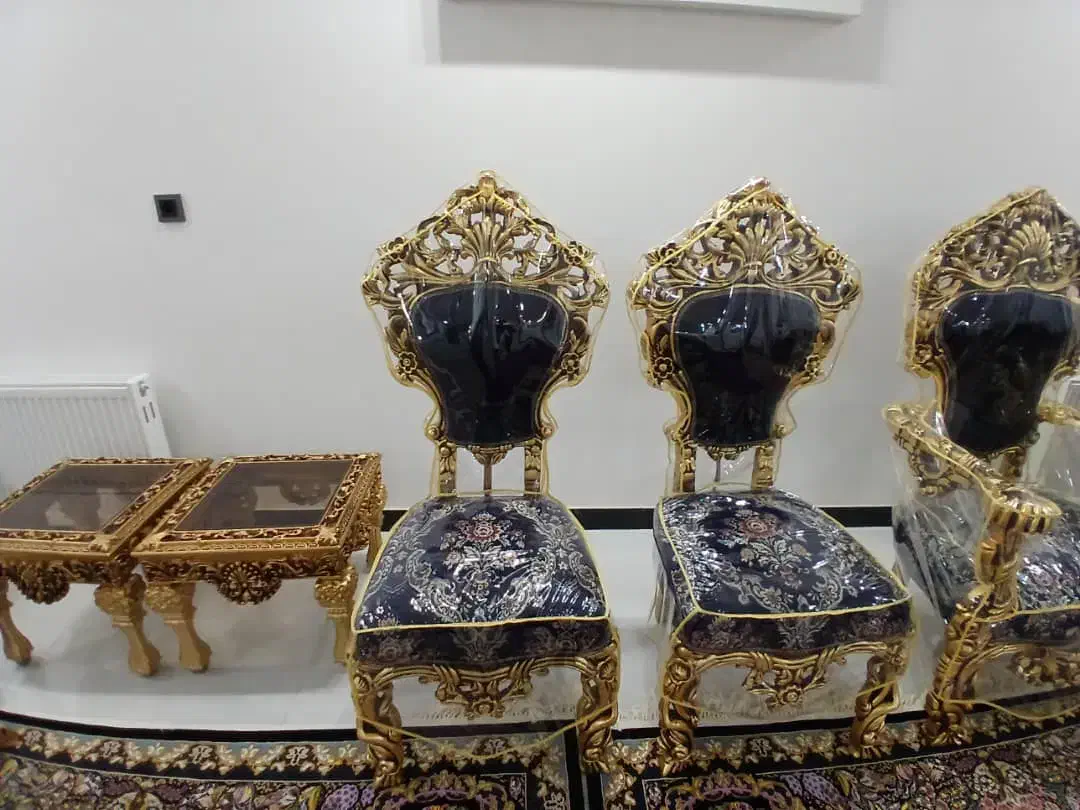 مبلمان ۹ نفره سلطنتی|مبلمان خانگی و میز عسلی|ازنا, |دیوار