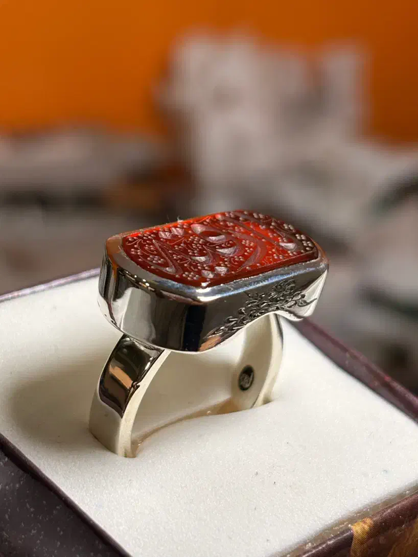 انگشتر نقره مردانه عقیق ۹۲۵ دست‌ساز|جواهرات|زنجان, |دیوار