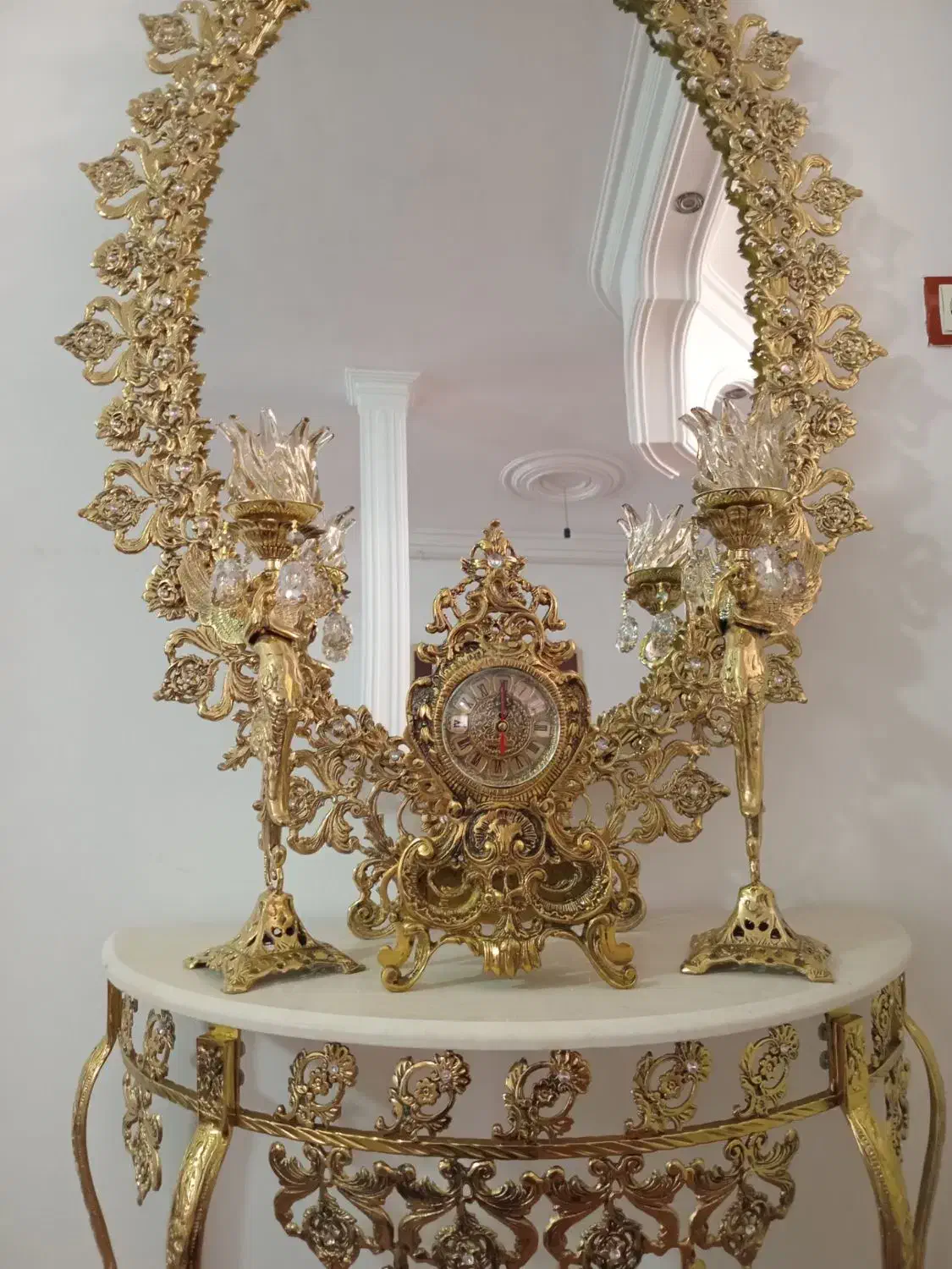 اینه کنسول برنزی|بوفه، ویترین، کنسول|تبریز, |دیوار