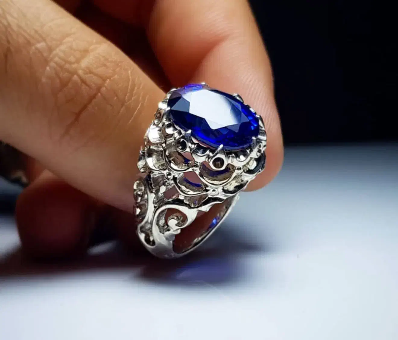 انگشتر فدیوم دست ساز سنگ توپاز لندن بلو نعیم قاسمی|جواهرات|تهران, قیطریه|دیوار