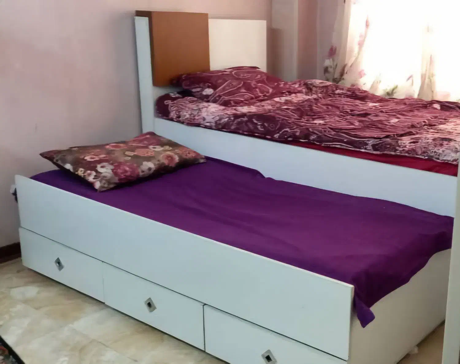 تخت تک نفره ۲ طبقه|تخت و سرویس خواب|هشتگرد, شهرک پارسیان|دیوار