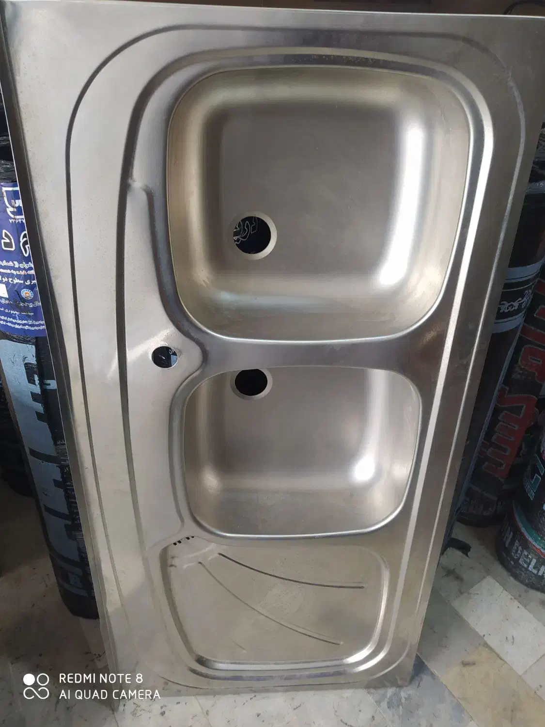 سینک دو قلو ،|آبچکان و نظمدهنده ظروف|سامن, |دیوار