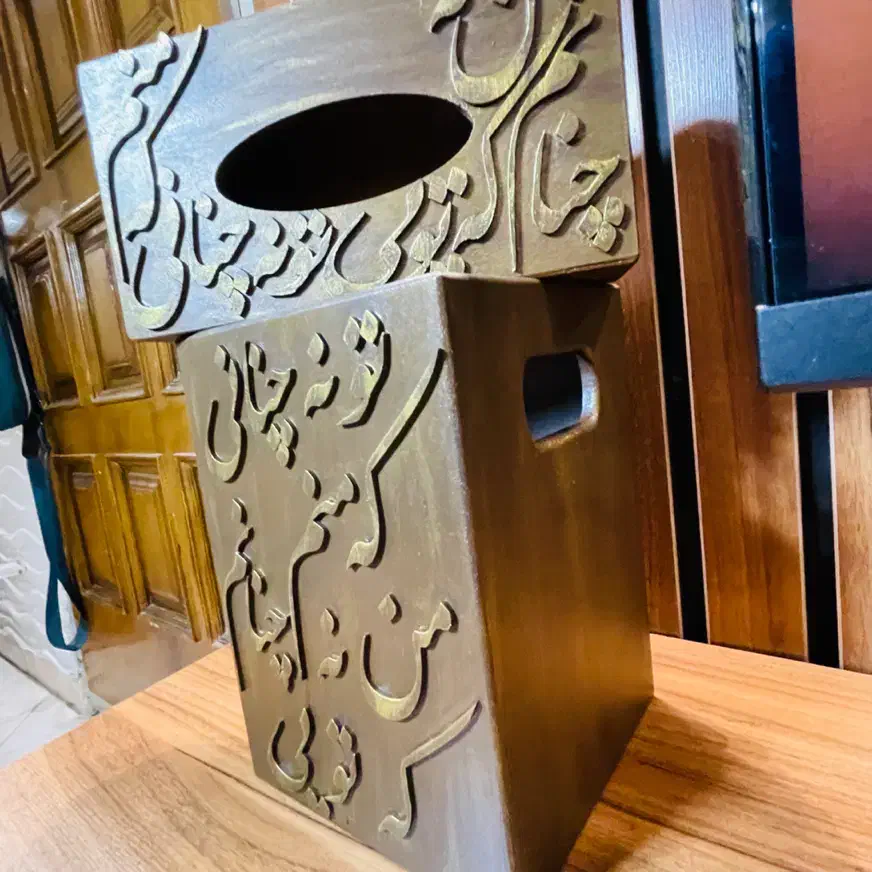 سطل وجا دستمال چوبی|صنایع دستی و سایر لوازم تزئینی|تهران, شهرک ولیعصر شمالی|دیوار