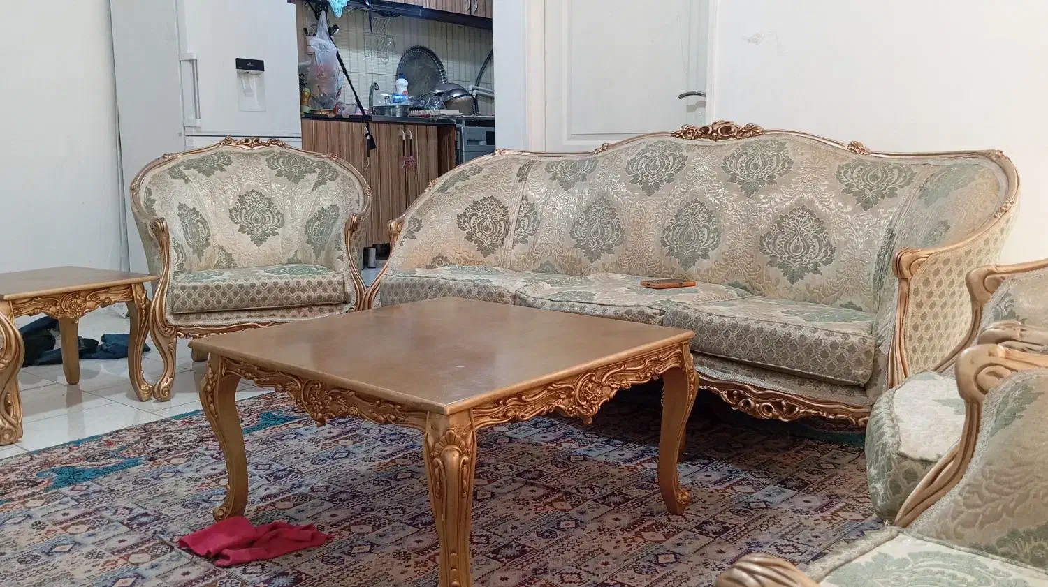 مبلمان کلاسیک 7نفره. جنس استیل چوبی مدل زمرد لگنی|مبلمان خانگی و میز عسلی|تهران, باشگاه نفت|دیوار