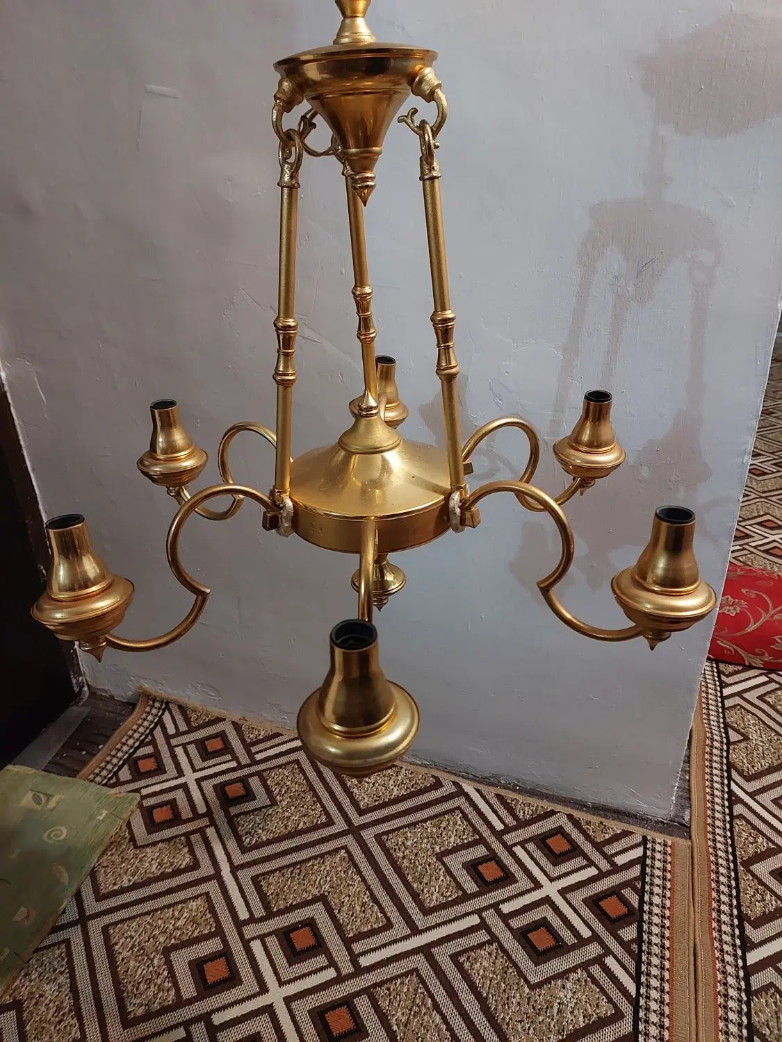 لوستر سقفی ۶شعله|لوستر و چراغ آویز|رشت, خمیران زاهدان|دیوار