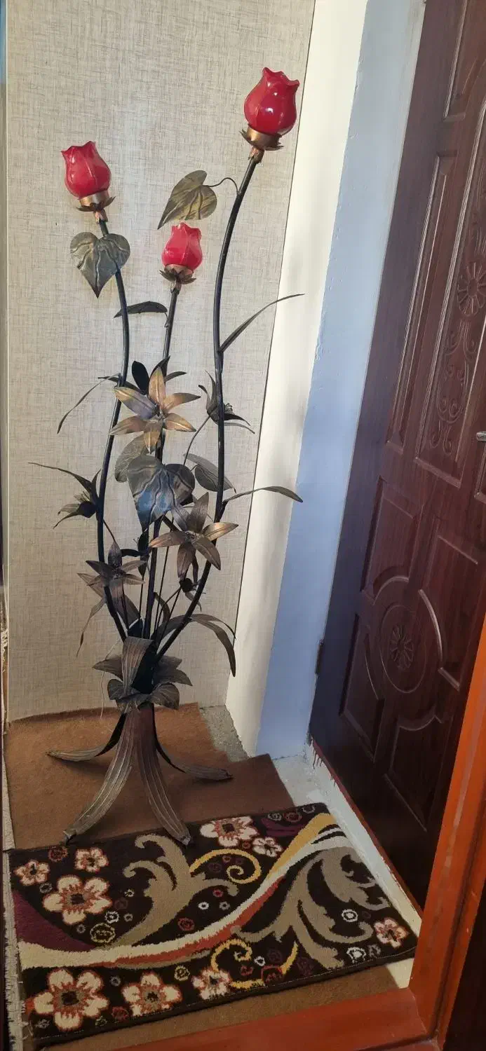 یک عدد لوستر ۵ شاخه و آباژور|لوستر و چراغ آویز|اردبیل, |دیوار