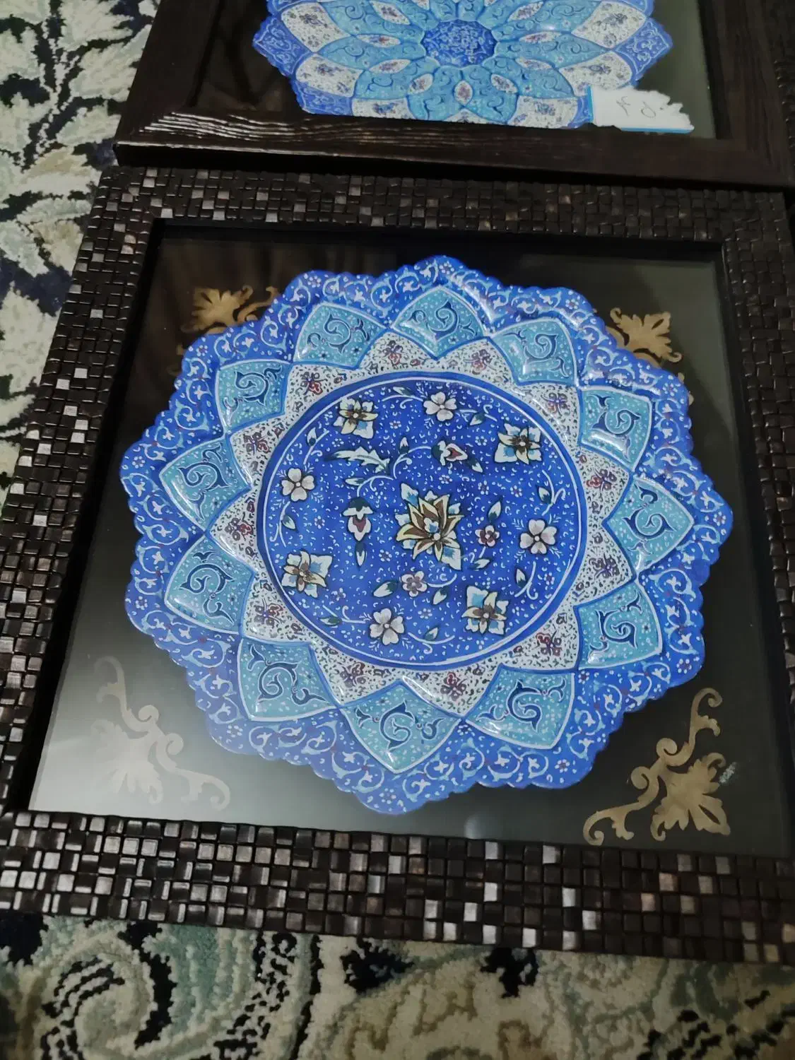 بشقاب مینا کاری با قاب|صنایع دستی و سایر لوازم تزئینی|خمینی‌شهر, |دیوار