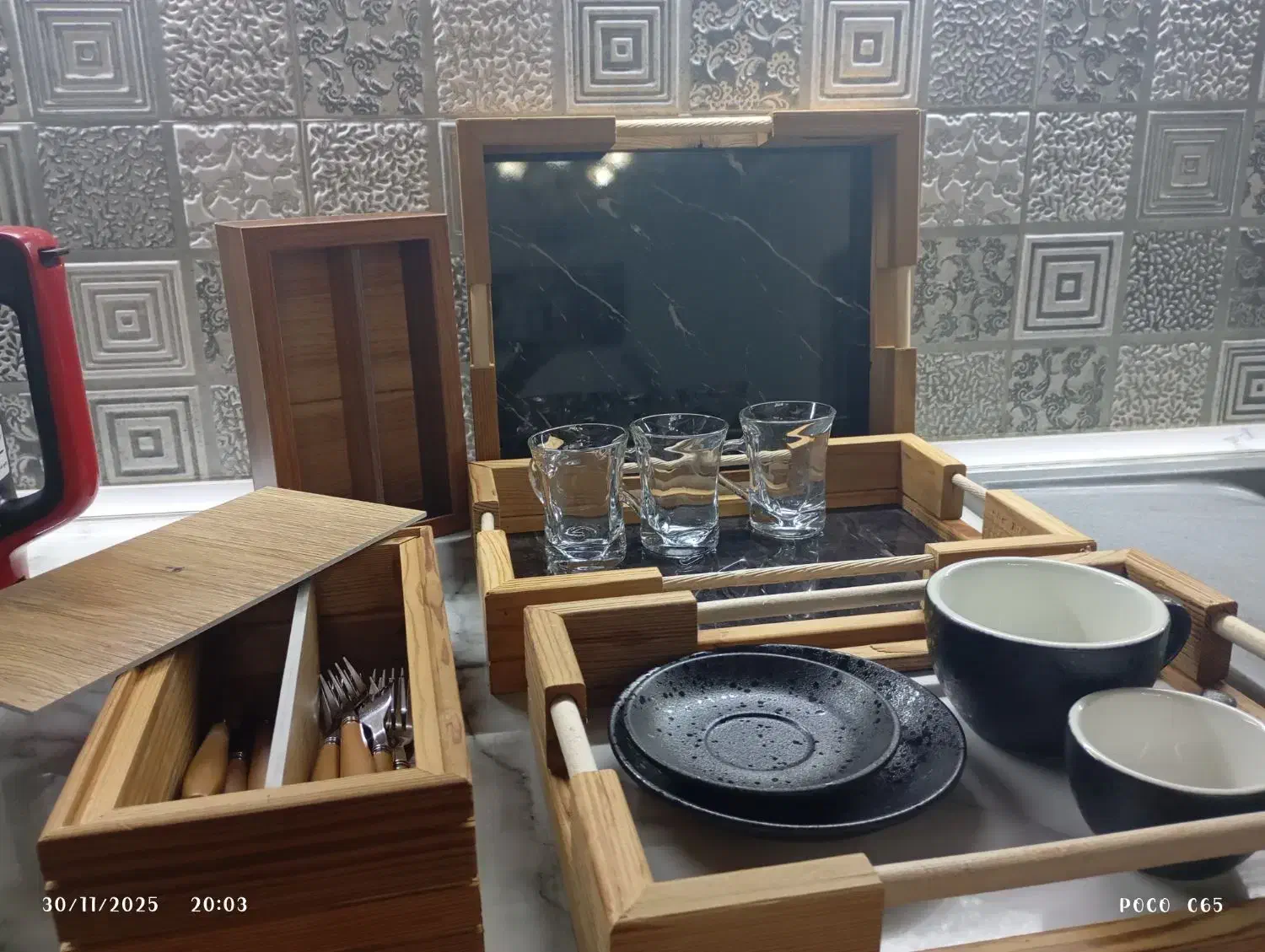 سینی، قندان، شکلات خوری، جای کاردوچنگال|ظروف سرو و پذیرایی|پاکدشت, پاکدشت (مامازند)|دیوار