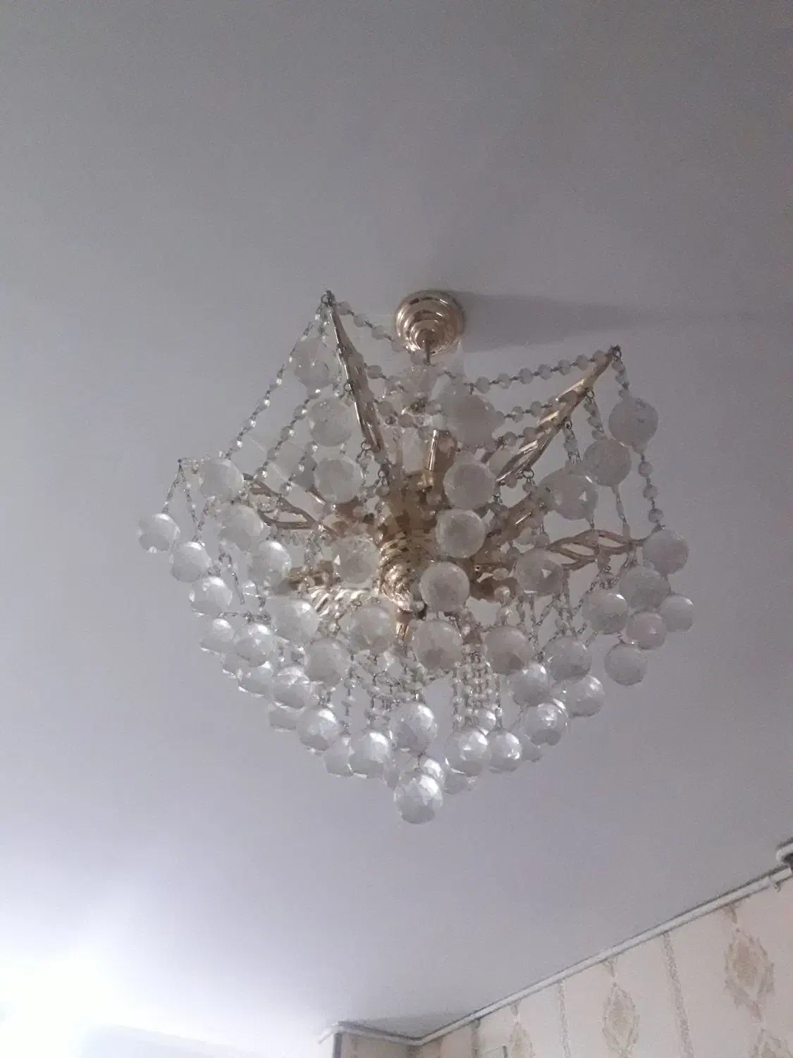 لوستر برنز اصل با کریستال های اتریشی|لوستر و چراغ آویز|کرج, حصارک بالا|دیوار