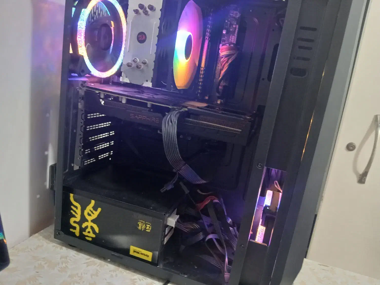 سیستم گیمینگ Rx5600xt sapphire سه فن و cpu 12400f|رایانه رومیزی|اهرم, |دیوار