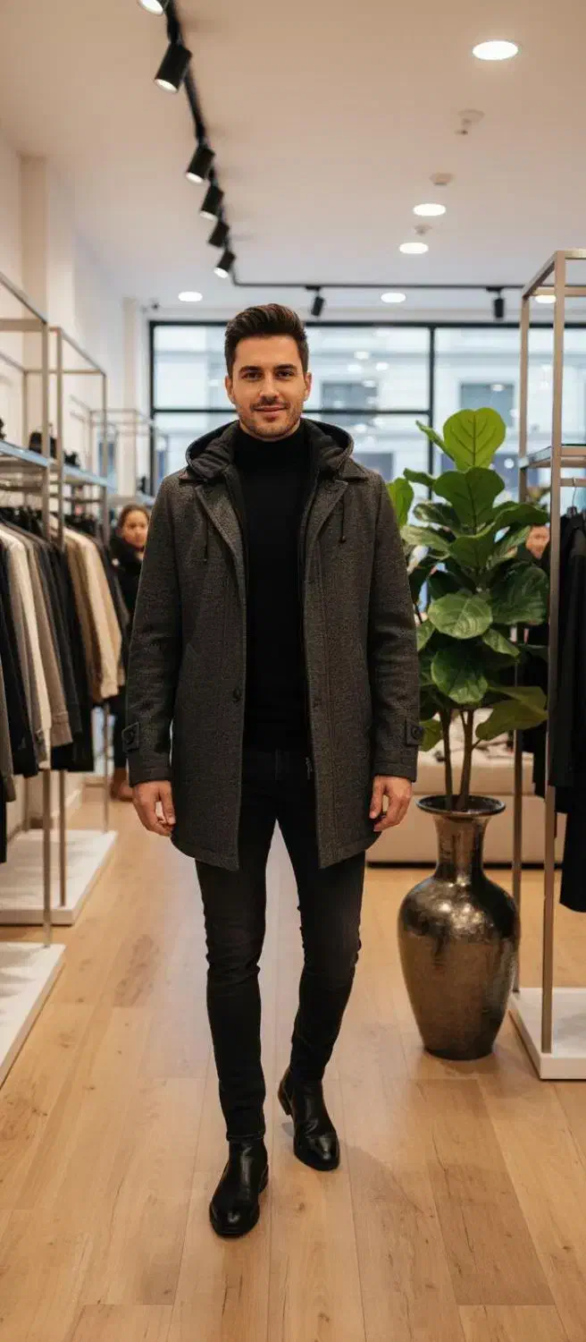 پالتو کشمیر کلاه دار مردانه|لباس|مشهد, گلشور|دیوار