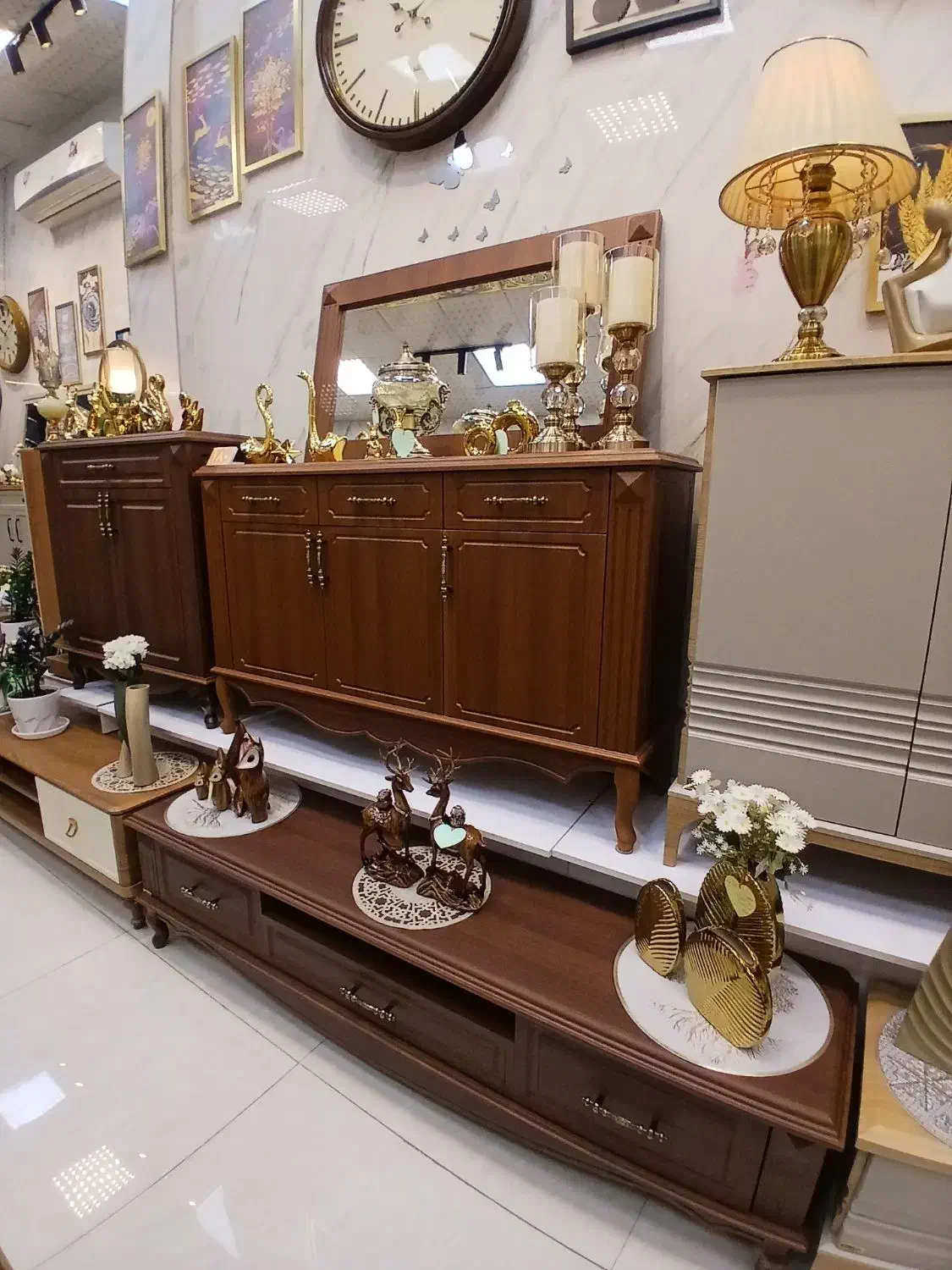 کنسول وآینه میز جاکفشی ست کامل جهزیه عروس|بوفه، ویترین، کنسول|نسیم‌شهر, |دیوار