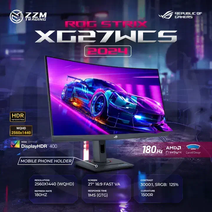 مانیتور گیمینگ ASUS ROG STRIX XG27WCS PS5 - PS4|قطعات و لوازم جانبی رایانه|اهواز, کمپلو شمالی|دیوار