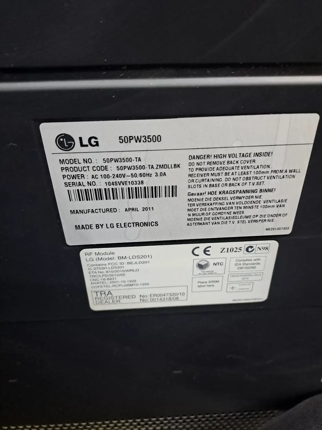 تلوزیون پلاسما50 LG|تلویزیون و پروژکتور|اصفهان, شهرک صنعتی امیرکبیر (شاپور جدید)|دیوار