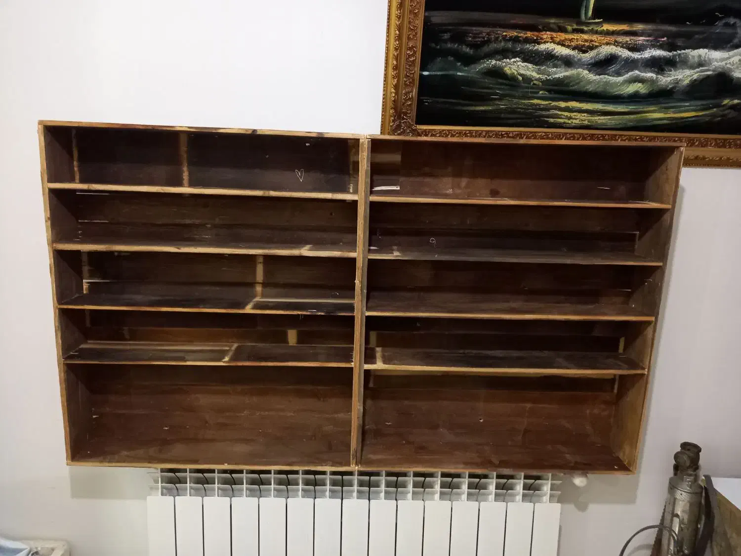 قفسه انباری از چوب روسی|کتابخانه، شلف، قفسه‌های دیواری|سنندج, |دیوار