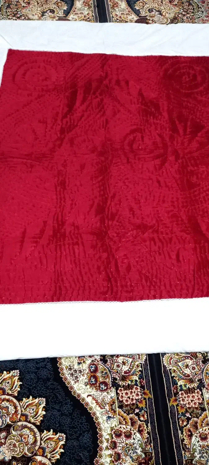 دوعددلحاف کرسی مخملی تمیز روکش تیترون|رختخواب، بالش، پتو|آران و بیدگل, |دیوار