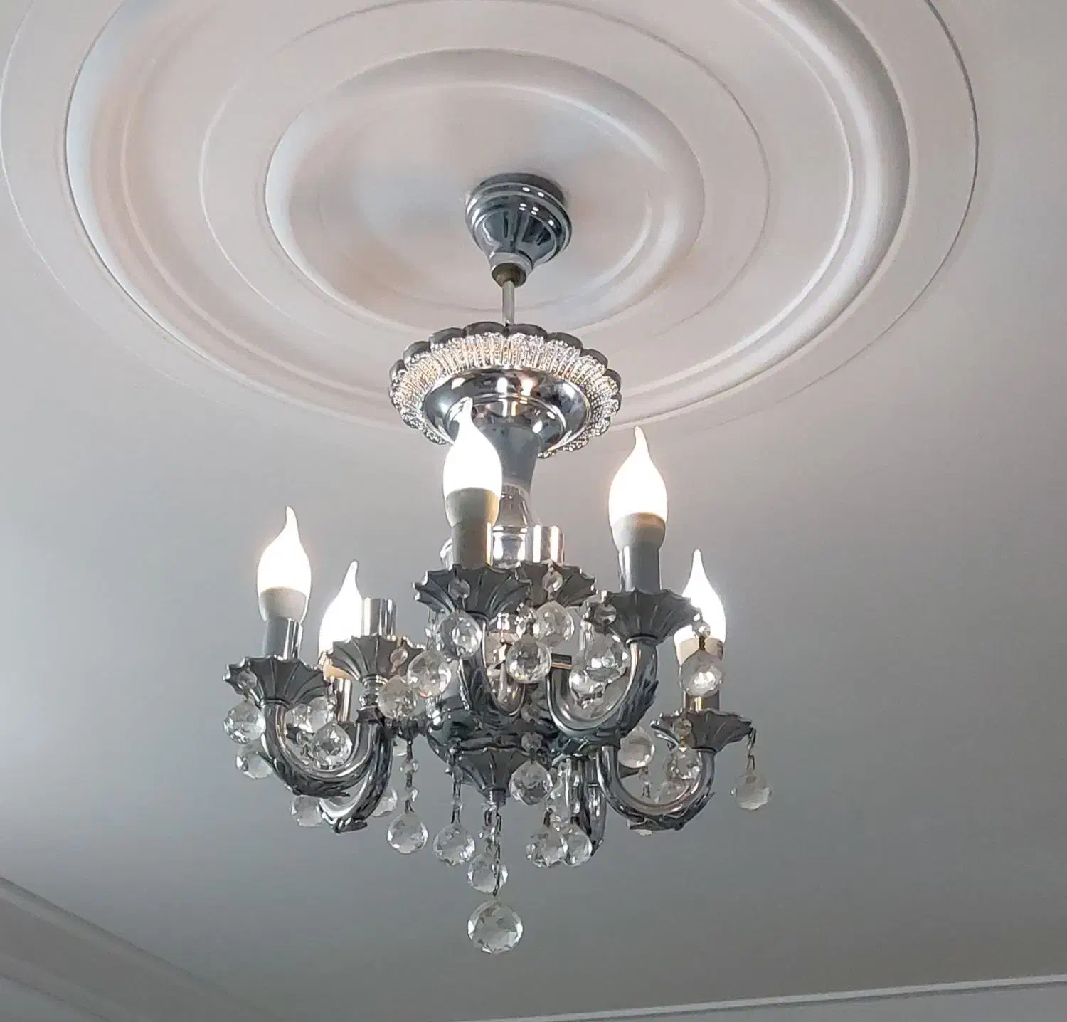 لوستر ۳ شاخه نقره ای|لوستر و چراغ آویز|اسلام‌شهر, مطهری|دیوار