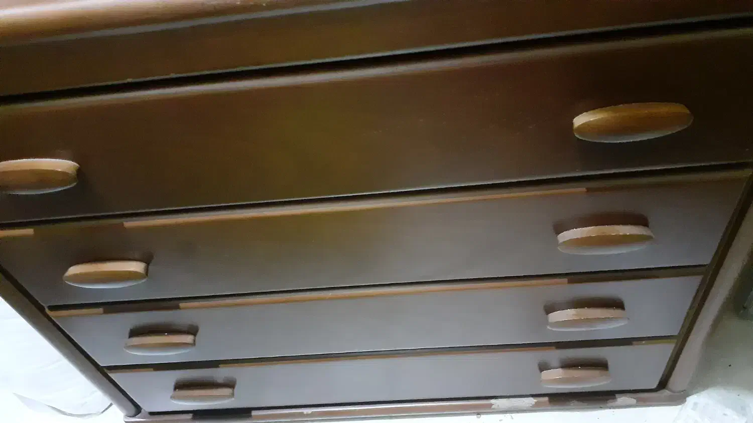 دراور چوبی چهار کشویی ریلی|جاکفشی، کمد، دراور|رشت, کوی مهر|دیوار