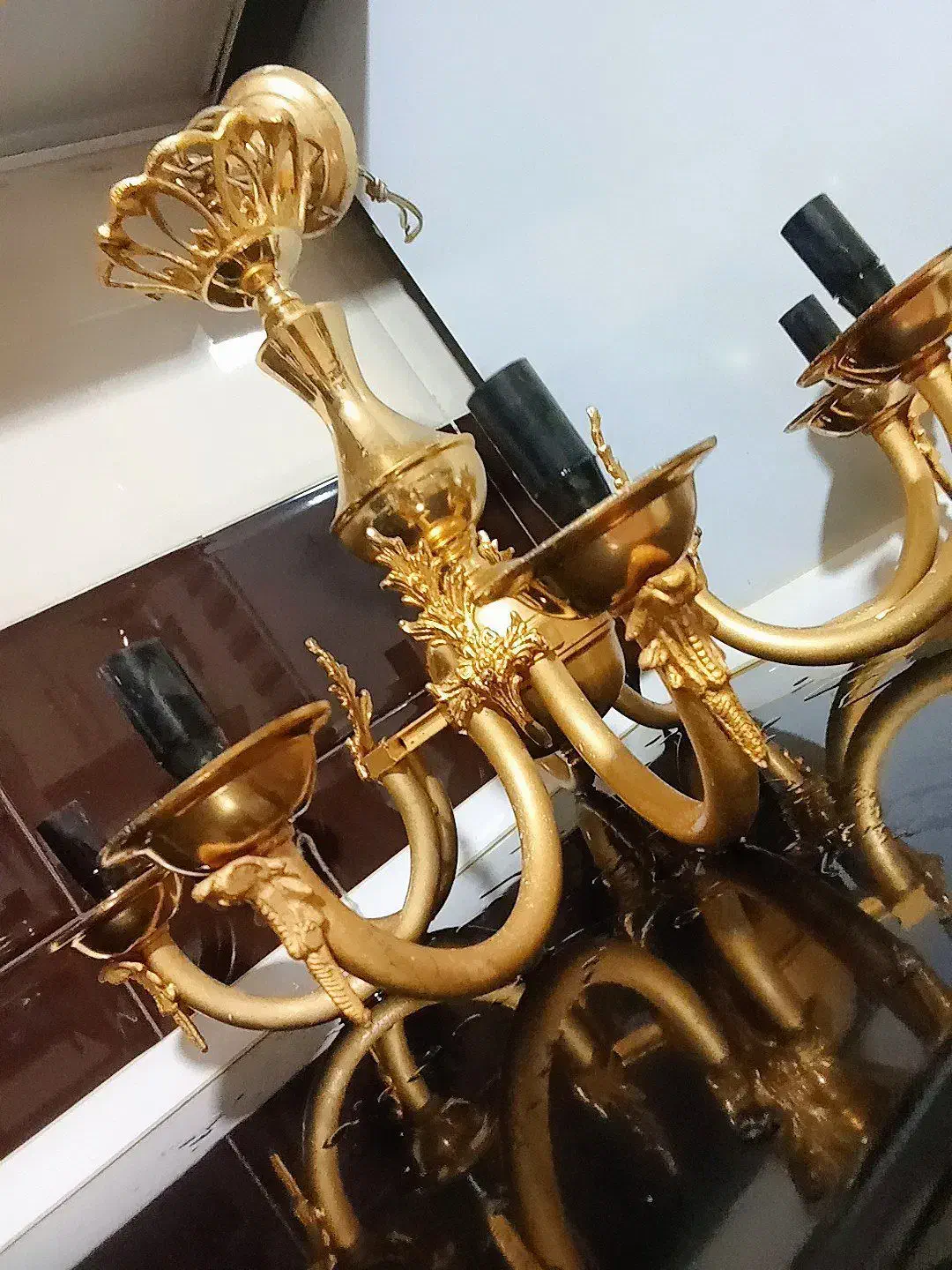 لوستر برنز قدیمی فروشی|لوستر و چراغ آویز|تاکستان, |دیوار