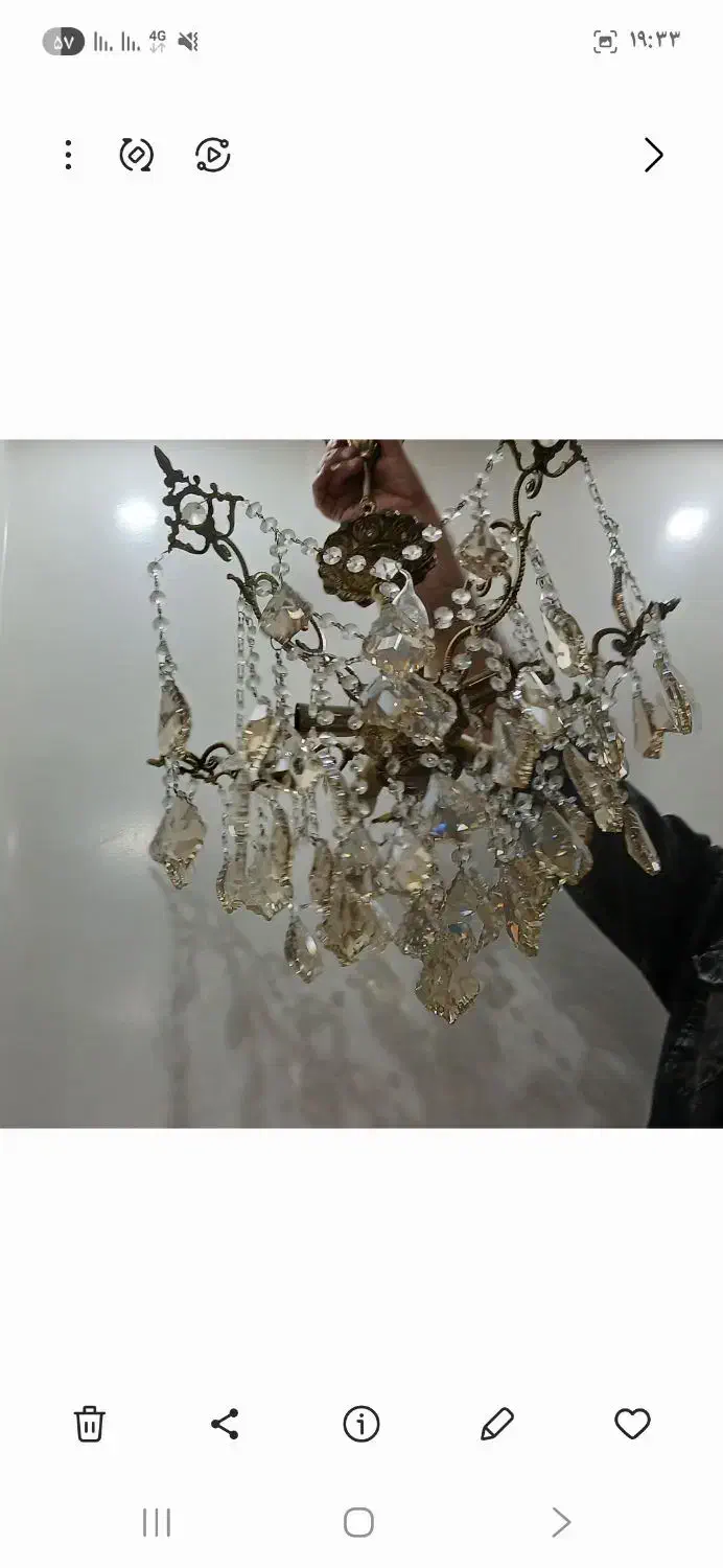 لوستر برنز ۵ شاخه|لوستر و چراغ آویز|اراک, |دیوار