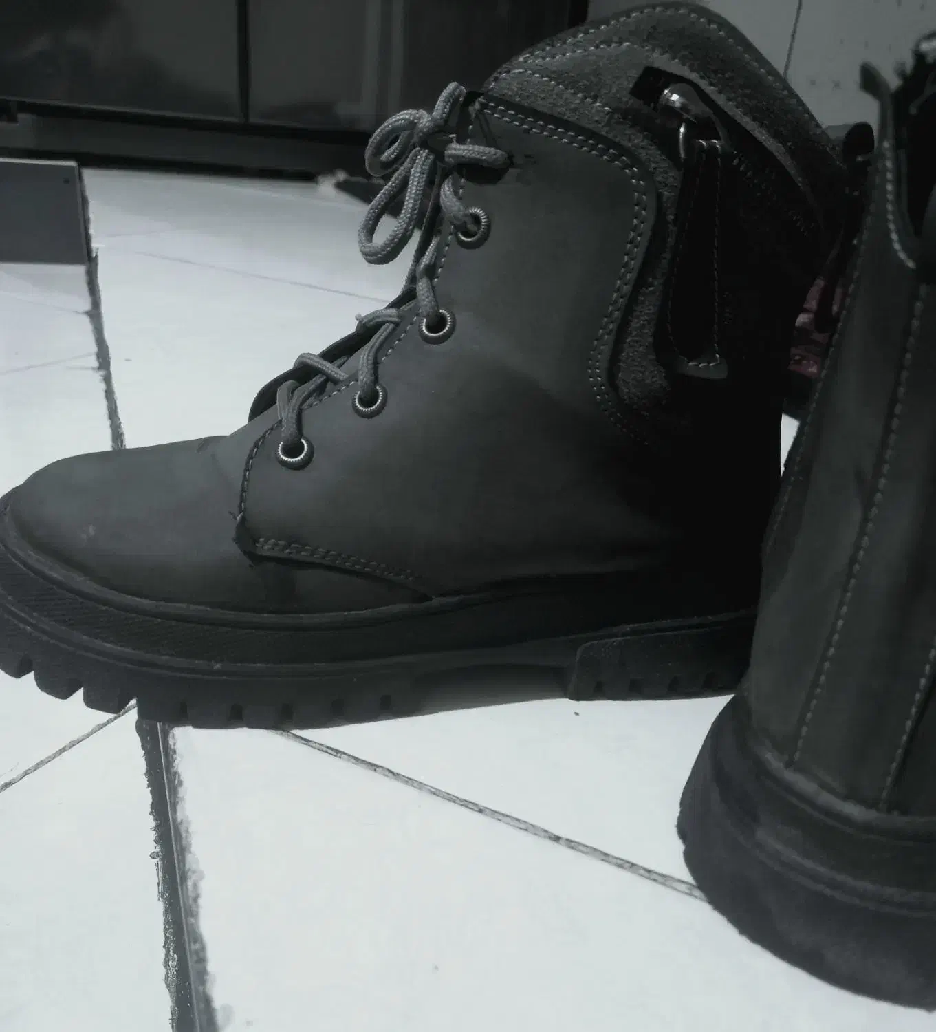 نیم بوت سایز۳۴ طوسی|کیف، کفش، کمربند|خرم‌آباد, |دیوار