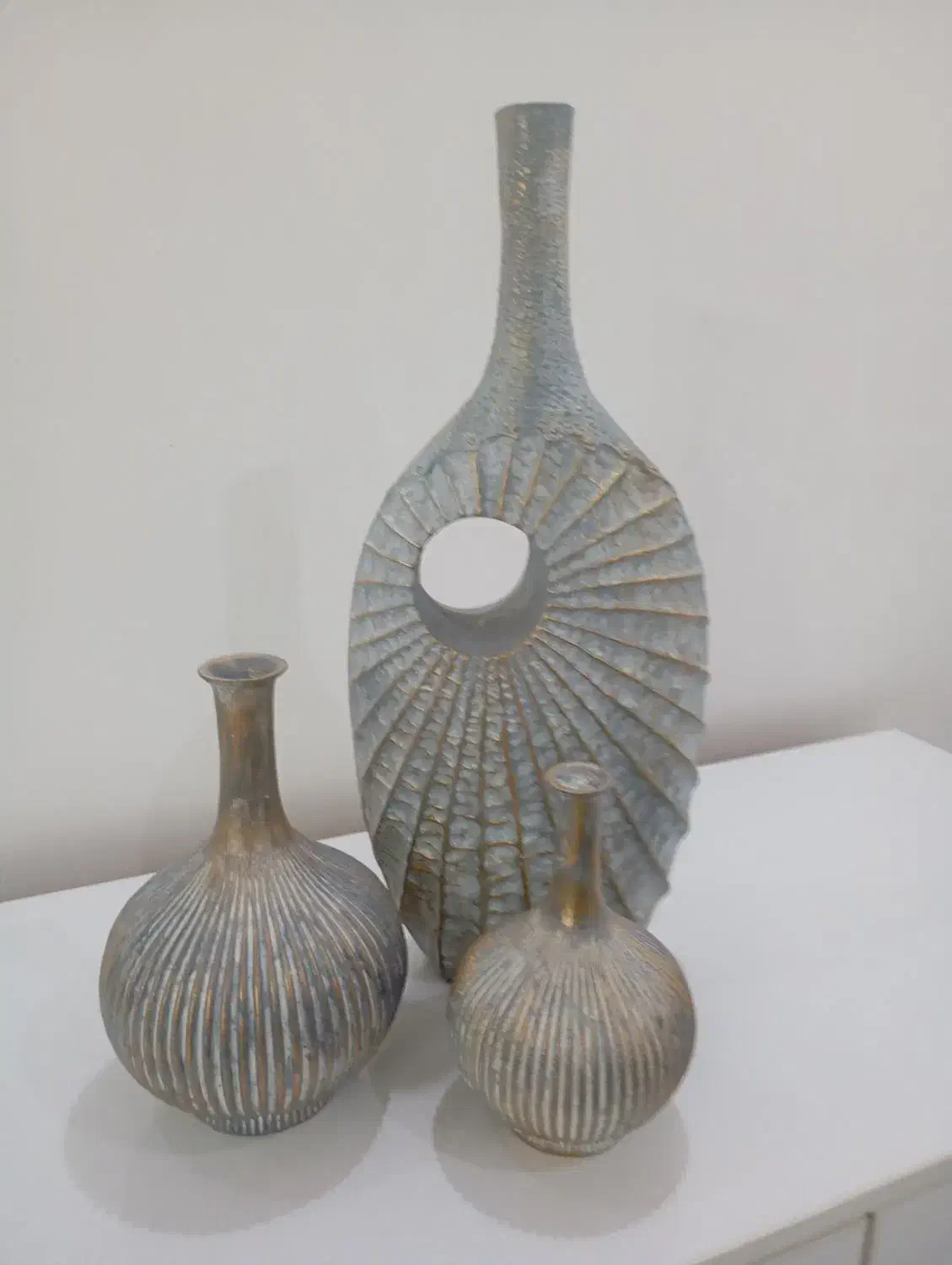 ست سه تیکه گلدان دکوراتیو|صنایع دستی و سایر لوازم تزئینی|اردبیل, |دیوار