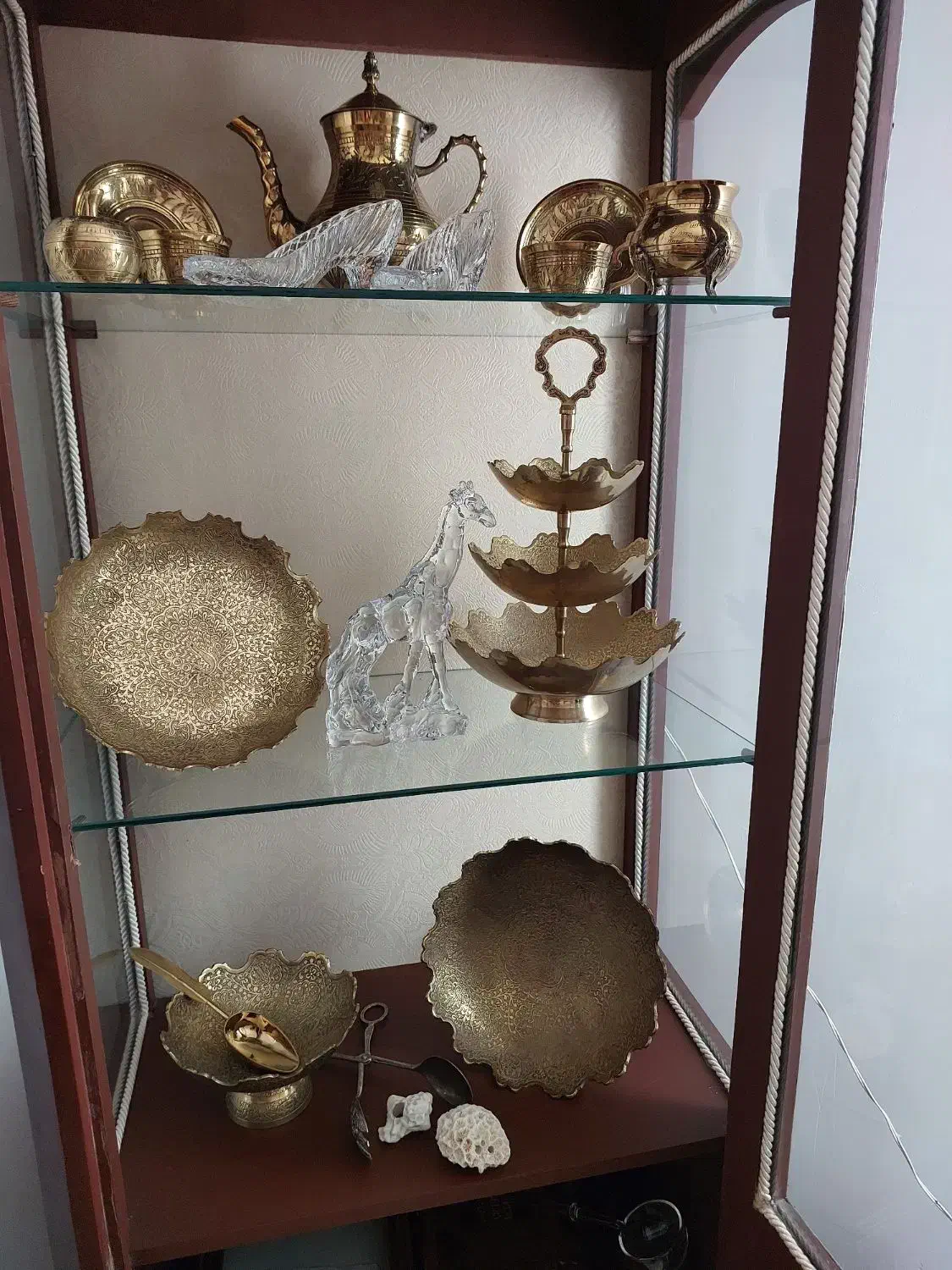 سرویس پذیرایی برنجی هندی.کاملا نو|ظروف سرو و پذیرایی|گنبد کاووس, |دیوار