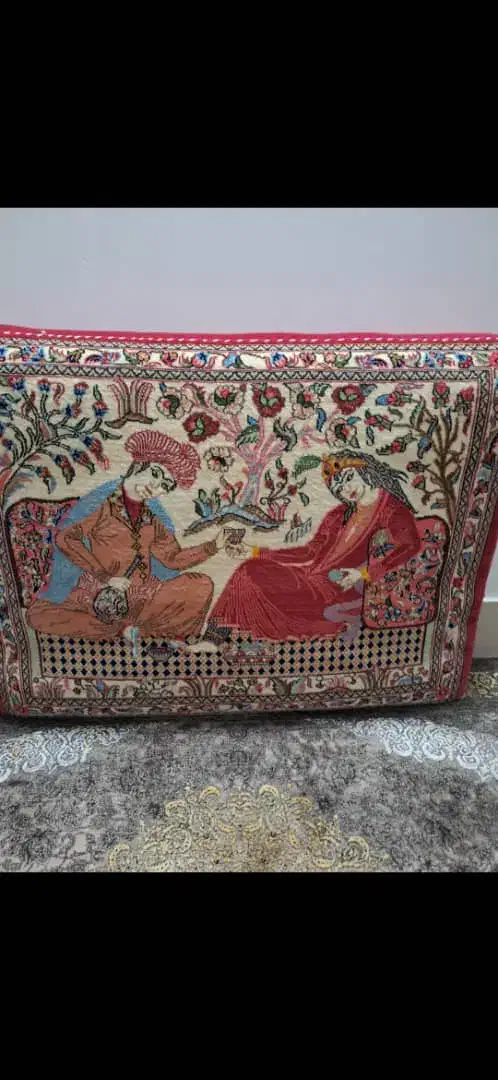 یک جفت پشتی دستبافت قدیمی|گلیم، جاجیم، گبه|قم, شهرک سازمان آب|دیوار