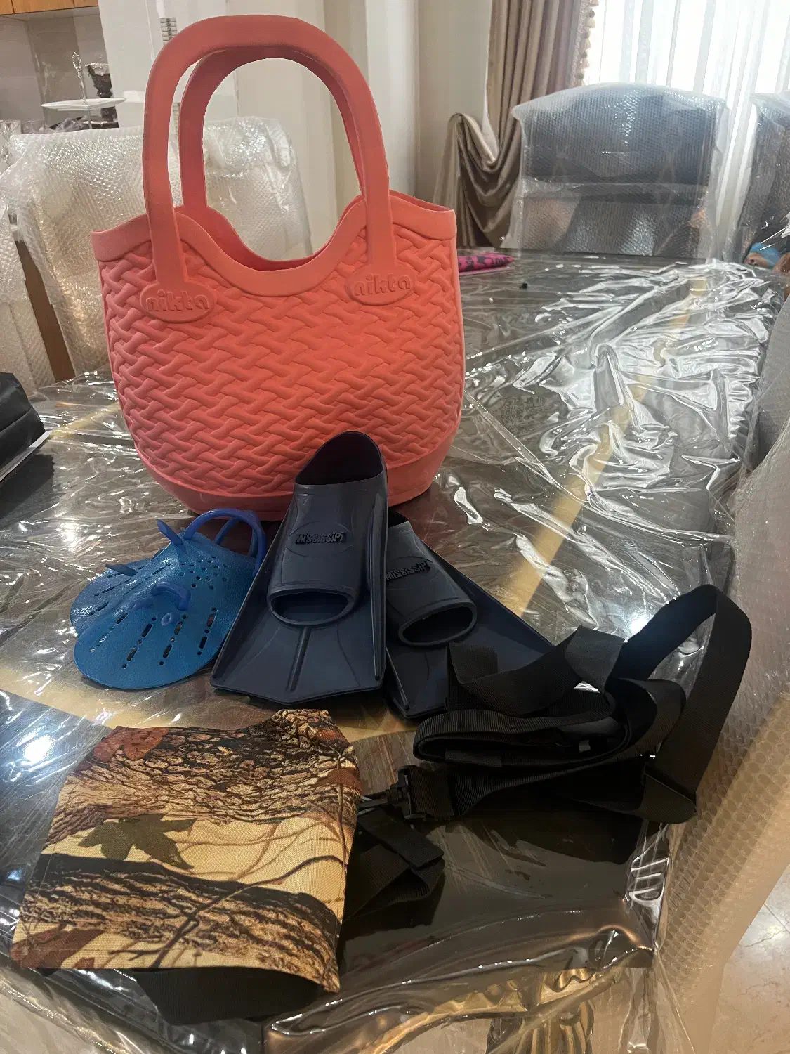 لوازم شنا (فین چتر غواصی و پدل دست با تخفیف|غواصی و ورزش‌های آبی|تهران, دهکده المپیک|دیوار