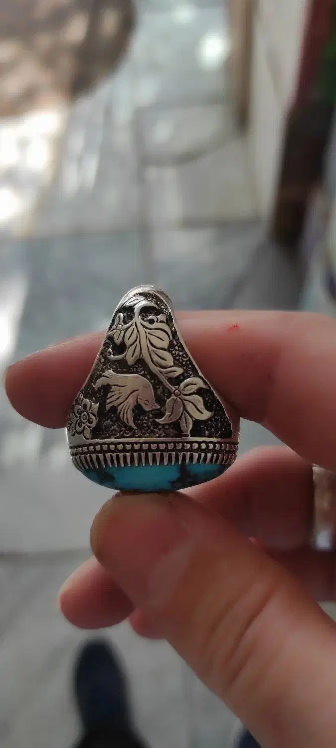 انگشترفیروزه و انگشتر شجر وانگشتر خطی تسبیح سندلوس|جواهرات|رشت, گلسار|دیوار