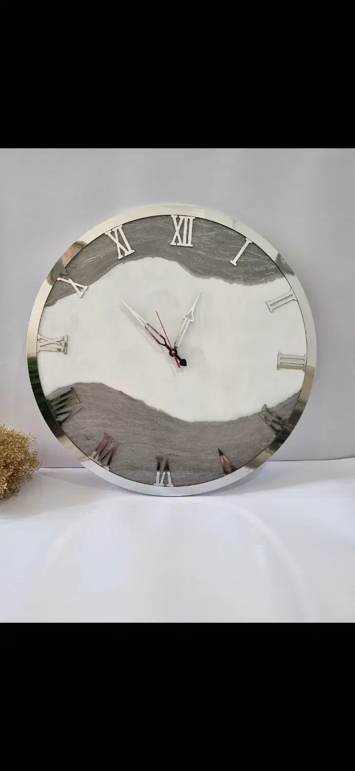 ساعت رزینی زیبا و دستساز،تابلوی گل خشک|ساعت دیواری و تزئینی|شیراز, نصر|دیوار