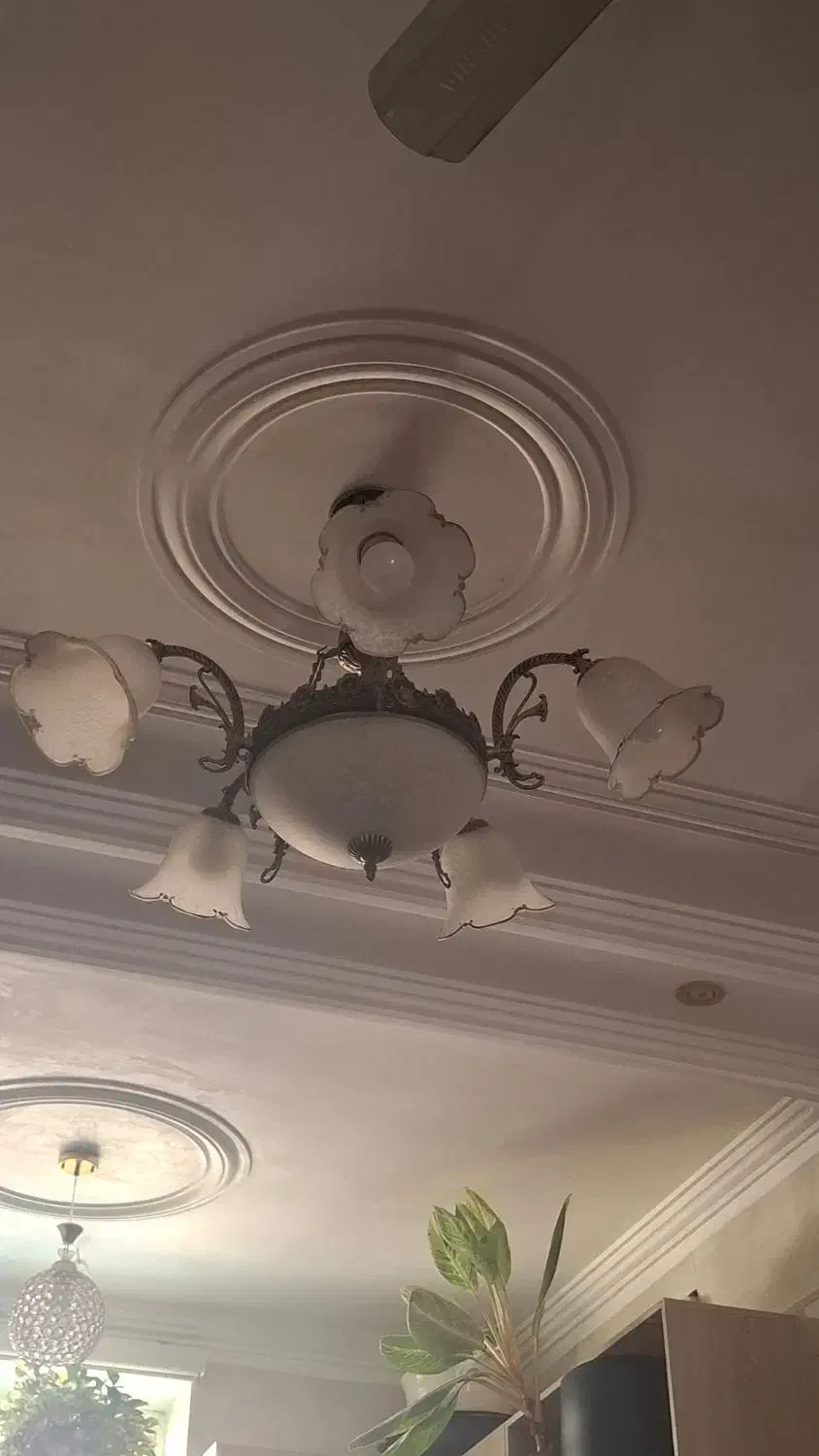 فروش لوستر برنجی نو|لوستر و چراغ آویز|نور, |دیوار